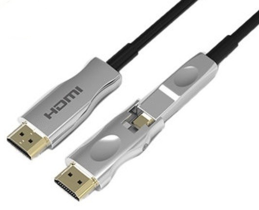 כבל AOC HDMI 2.1 מבוסס סיב אופטי עם ראש נתיק להשחלה בצד אחד באורך 10 מטר תומך 4K@144Hz 8K@60Hz 48GBPS