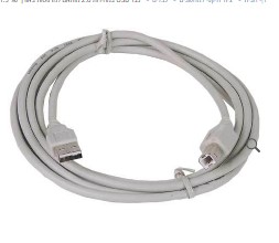 כבל USB במהירות 2.0 מותאם למדפסות באורך של 3 מטר