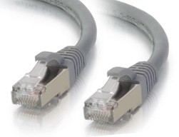 כבל רשת מסוכך CAT6 באורך 1 מטר אפור