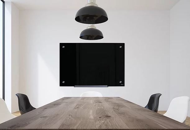 לוח זכוכית מחיק מגנטי לבן - התקנה נסתרת 200*100