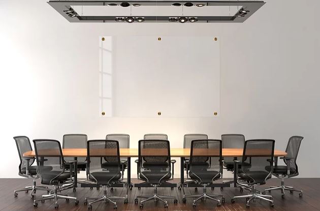 לוח זכוכית מחיק מגנטי לבן - קליפס זהב 90*60