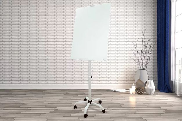 לוח זכוכית מחיק מגנטי נייד על גלגלים - פליפ צ'ארט