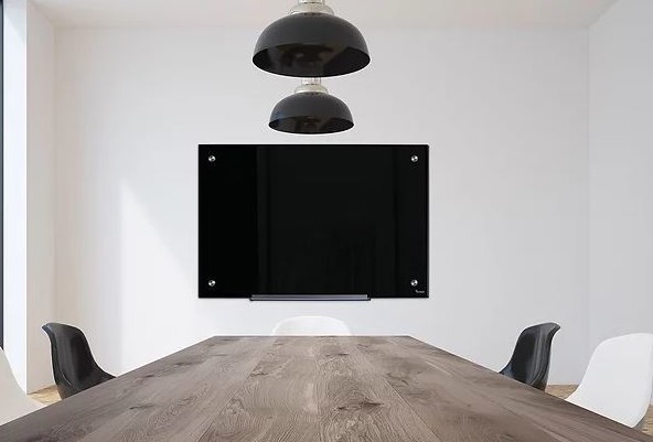 לוח זכוכית מחיק מגנטי שחור - קלאסי 120*90