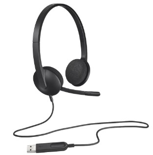 אוזניות ‏חוטיות Logitech H340 לוגיטק