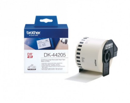 מקורי מדבקות BROTHER DK-44205   גליל רציף רוחב-62 מ"מ אורך-30.48 מטר מדבקה ניתנת להסרה