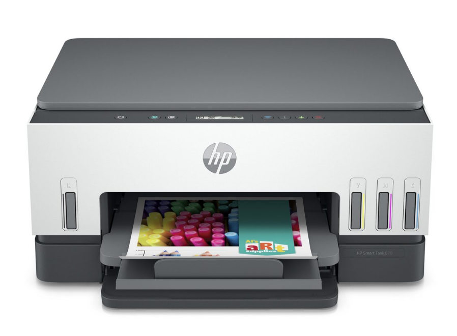 מדפסת הזרקת דיו דגם HP Smart Tank 670 All-in-One - ללא פקס 6UU48A
