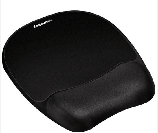 פד אורטופדי לעכבר Fellowes Memory Foam Mouse Pad/ Wrist Rest - צבע שחור