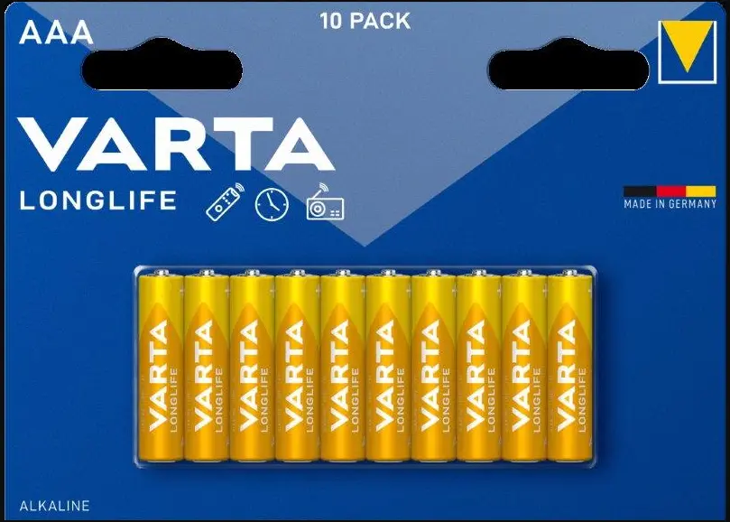סוללות VARTA AAA - כמות בחבילה 10 יח'