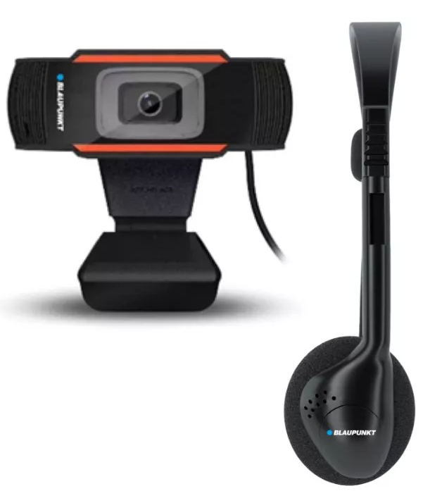 קיט מצלמת Web עם מיקרופון 720P + אוזנית BLAUPUNKT USB