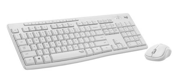 מקלדת ועכבר אלחוטיים צבע לבן Logitech MK295 Silent