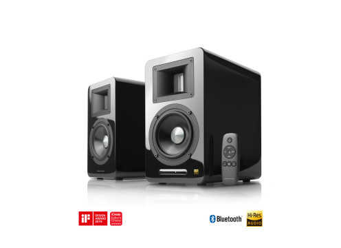 רמקולים מדפיים מוגברים AIRPULSE A100 BLUETOOTH בצבע שחור