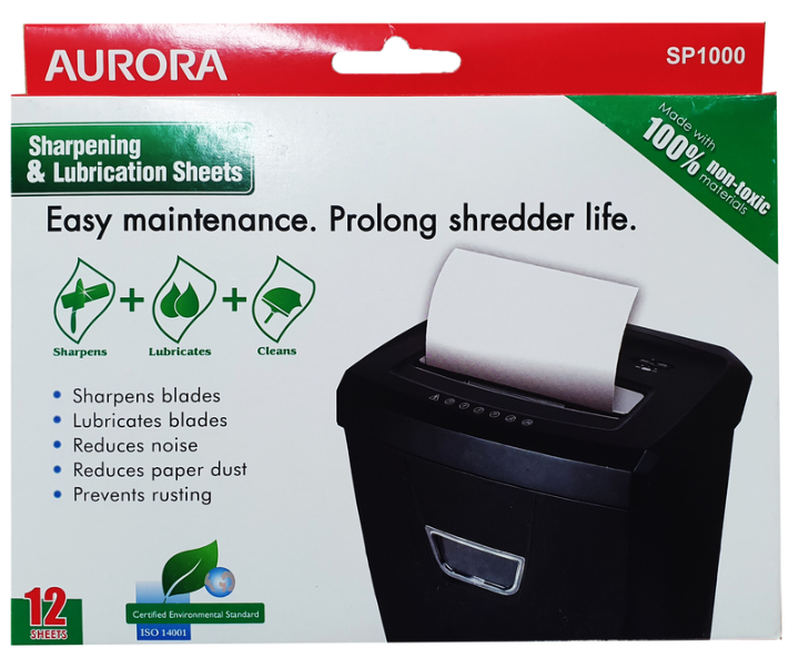 12 דפי שימון לכל סוגי המגרסות  AURORA SP1000