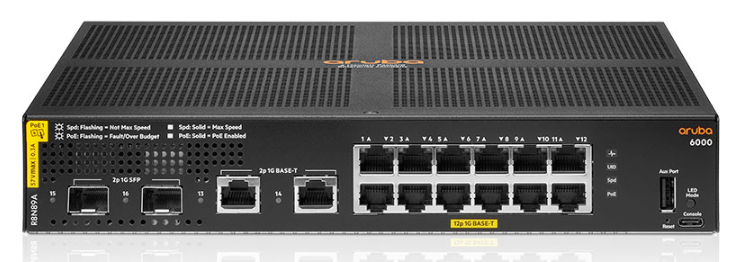 רכזת רשת Aruba 6000 12G POE CL4 2SFP 139W  R8N89A 