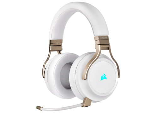 אוזניות גיימינג אלחוטי CORSAIR VIRTUOSO RGB WIRELESS HIGH-FIDELITY — PEARL