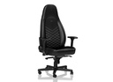 כיסא גיימינג NOBLECHAIRS ICON BLACK/PLATINUM WHITE בצבע שחור/לבן פלטינה