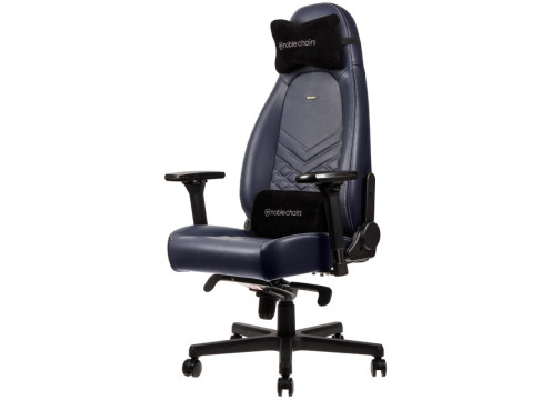 כיסא גיימינג NOBLECHAIRS ICON REAL LEATHER MIDNIGHT BLUE/GRAPHITE עור אמיתי NBL-ICN-RL-MBG