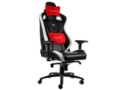 כיסא גיימינג NOBLECHAIRS EPIC REAL LEATHER BLACK/WHITE/RED עור אמיתי