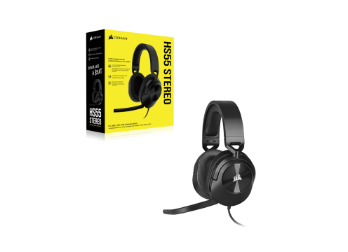 אוזניות גיימינג CORSAIR HS55 STEREO WIRED - CARBON