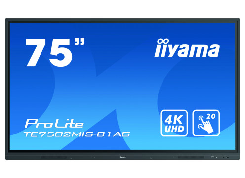 מסך מגע אינטראקטיבי בגודל 75 אינצ' IIYAMA 75" PROLITE VA 20PT TOUCH 4K INTERACTIVE
