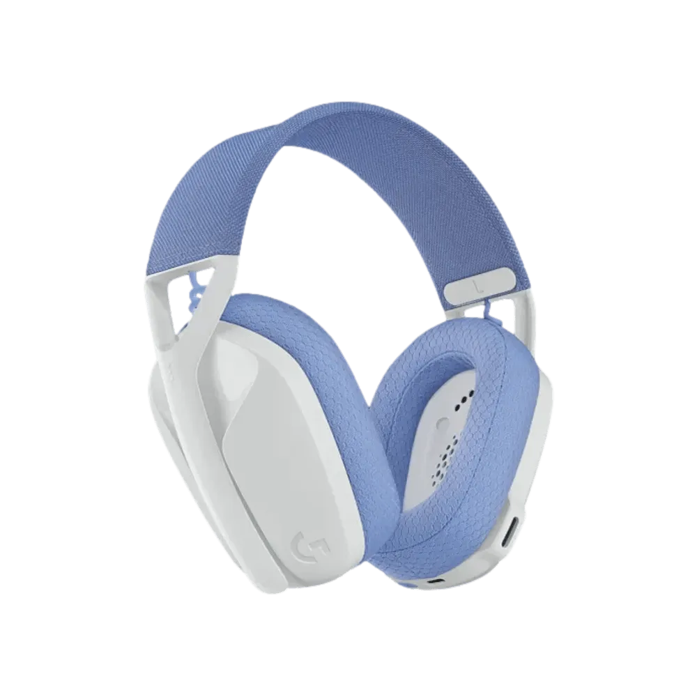 אוזניות אלחוטיות בצבע לבן דגם Logitech G435 Wireless