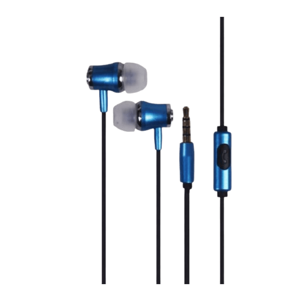 אוזניות חוטיות + מיקרופון Sliver Line FDH-105 - כחול