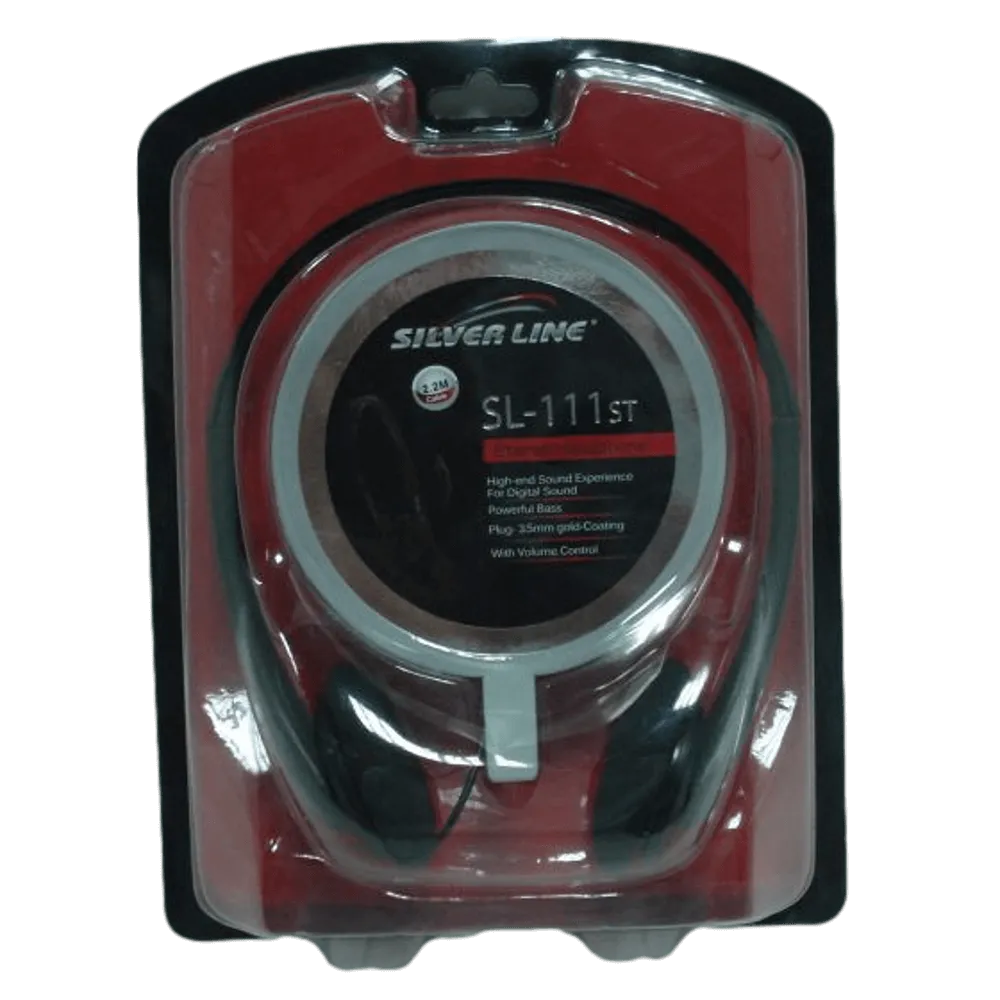 אוזניות סטריאו עם שליטת עוצמה Silver Line