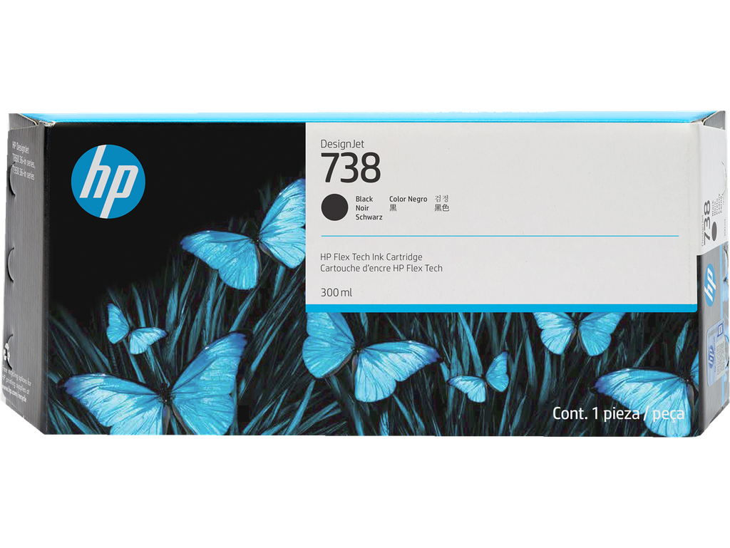 דיו שחור HP 738 300ml Black 498N8A