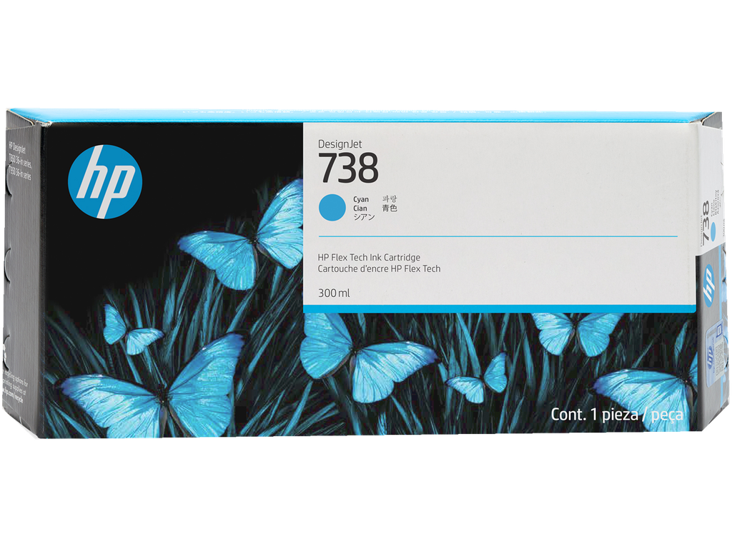 דיו כחול 676M6A HP 738 300ml Cyan 