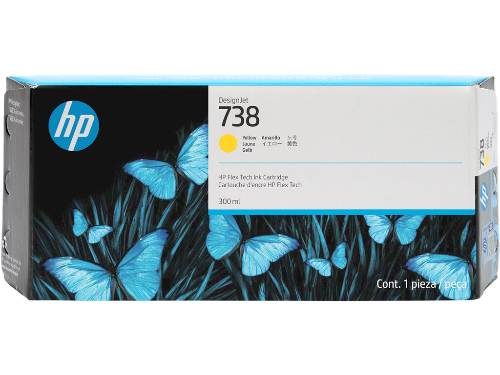 דיו צהוב 676M8A HP 738 300ml Yellow 