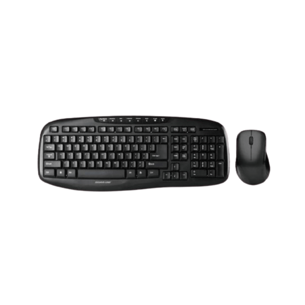 סט מקלדת ועכבר אלחוטי בעברית SILVER LINE