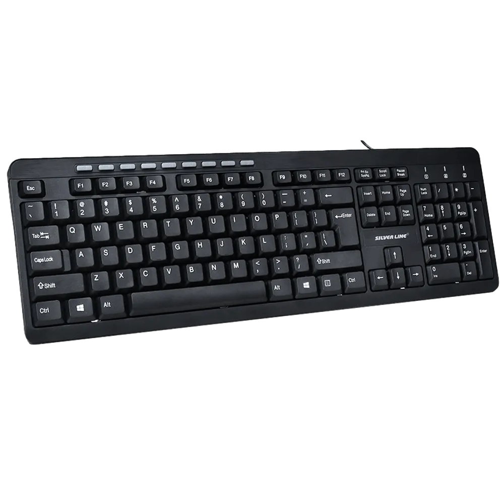 מקלדת חוטית מבית SILVER LINE דגם KB-MM818 תומכת בשפות: עברית ואנגלית