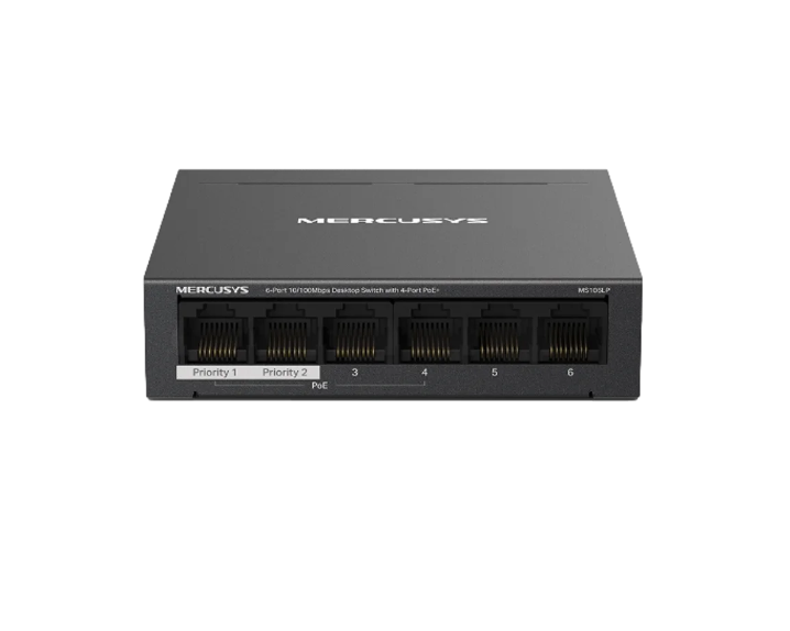 מתג פלסטיק 6 ערוצים IR MS106LP 4POE+ 4+2 10/100