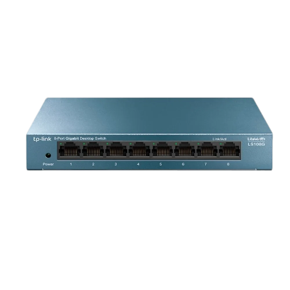 מתג שולחני בצבע מתכתי מבית TP-Link