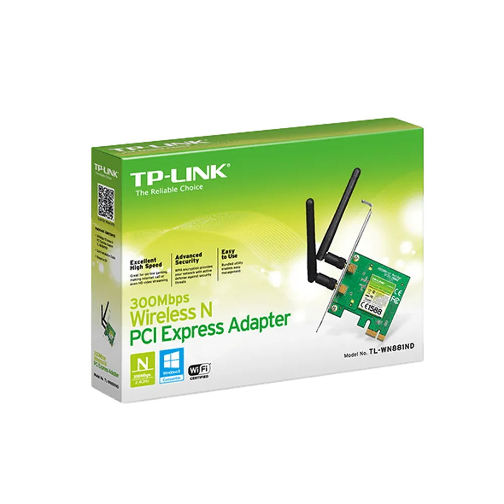 כרטיס אלחוטי 300Mbps Wireless N PCI Express TL-WN881ND מבית TP-LINK