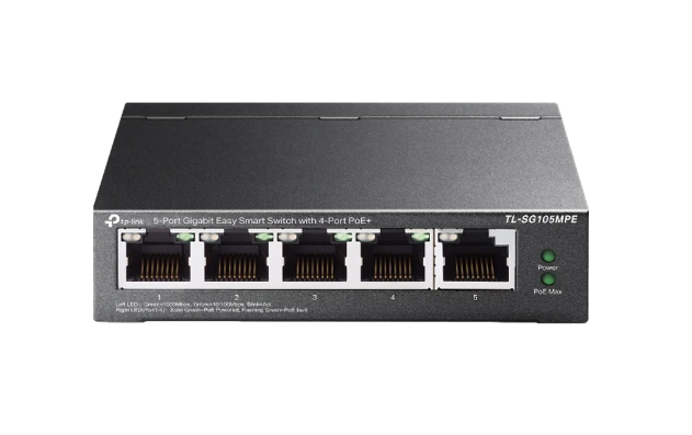 מתג מנוהל TL-SG105MPE GIGA POE+ 4+1 120W