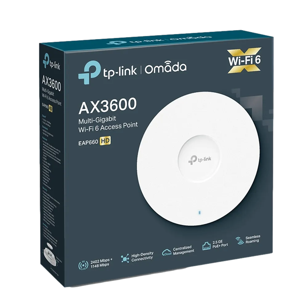 אקסס תקרתי TP-LINK WIFI 6 EAP660HD AX3600 OMADA