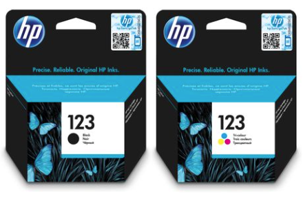 זוג ראשי דיו מקוריים HP 123