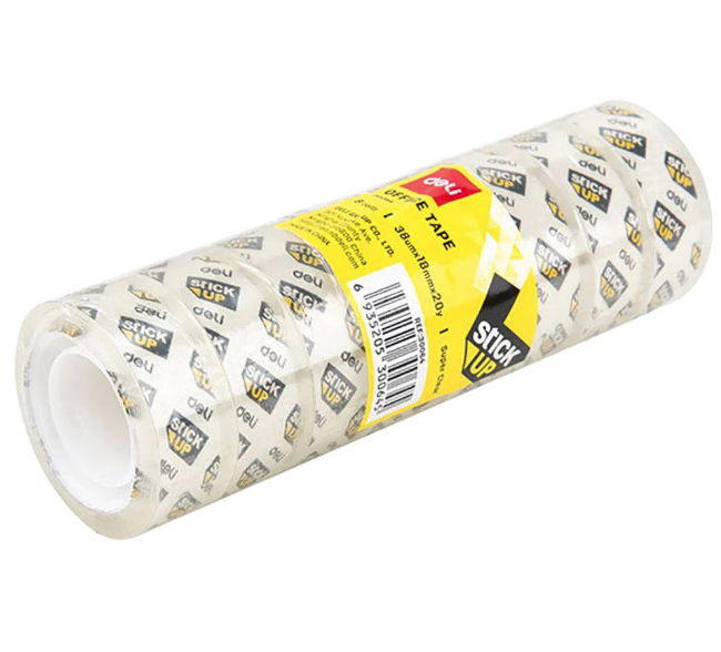 סלוטייפ אורך 18מ' רוחב 18 מ"מ 30064 deli מארז 8 יח'