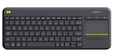  מקלדת אלחוטית Logitech Touch K400 Plus Retail בצבע שחור 