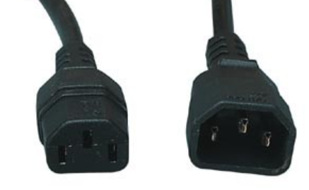 כבל מתח מאריך C13-C14 ז-נ תיקני 3x0.75 באורך 1 מטר