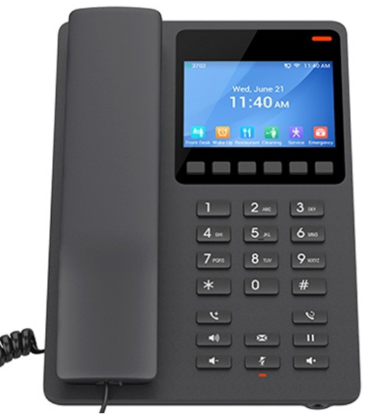 טלפון קומפקטי מלונאי שחור Grandstream TGIGHP631