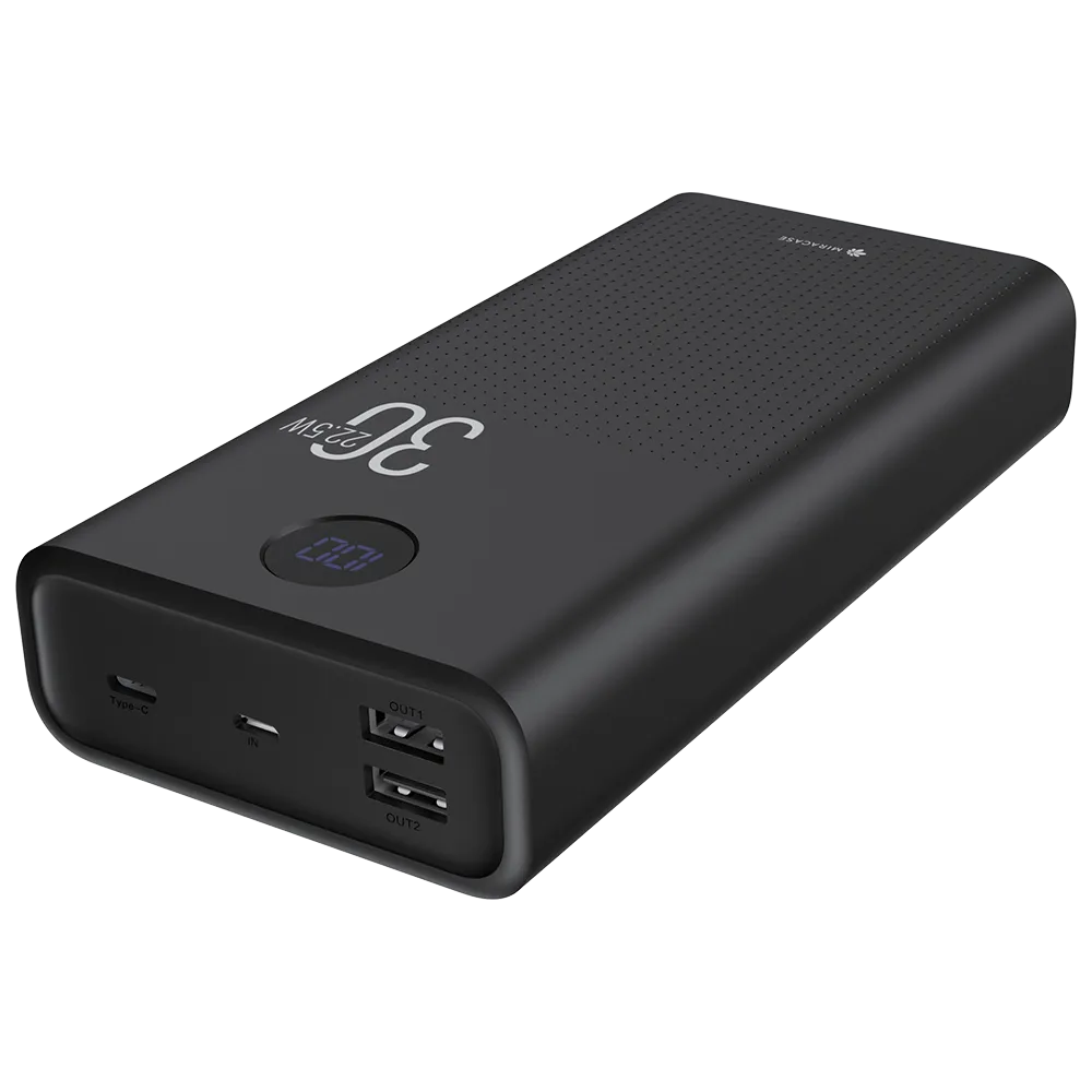  סוללה ניידת איכותית דגם MPB30PD22.5W בצבע שחור מבית MIRACASE 