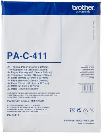 נייר טרמי A4 למדפסת BROTHER PJ-100 PAC411 (100 דפים)