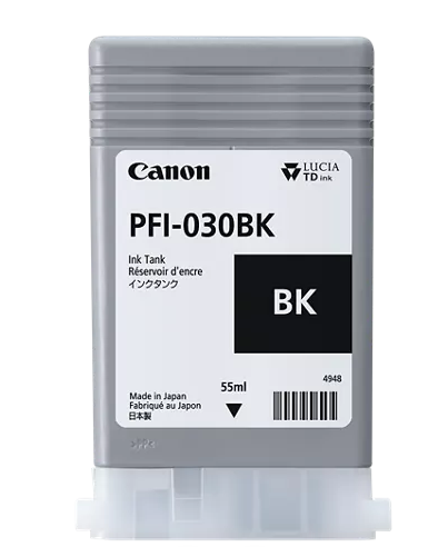 דיו מקורי לפלוטר קנון canon PFI-030BK - Pigment Black Ink Tank 55ml
