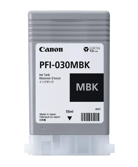 מיכל דיו מקורי canon PFI-030MBK- Pigment Matte Black (55 מ"ל) 