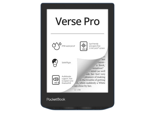  ספר אלקטרוני POCKETBOOK 6" VERSE PRO כחול 