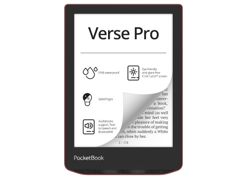  ספר אלקטרוני POCKETBOOK 6" VERSE PRO אדום 