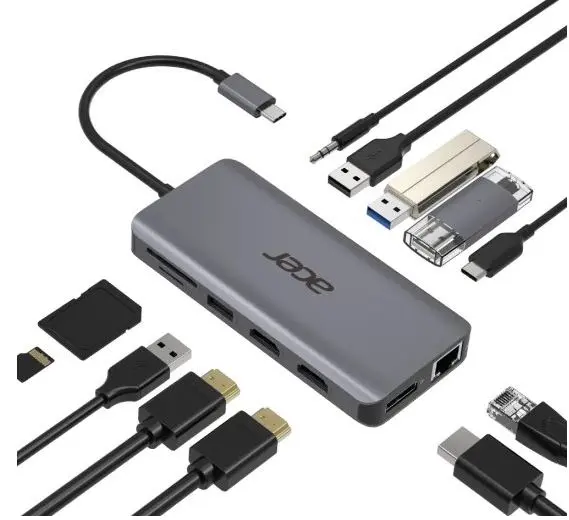 תחנת עגינה Acer USB Type-C 12 in 1 Travel HP.DSCAB.009 