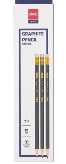 עפרון עם מחק 12 יח' deli 20000