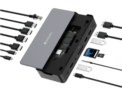 תחנת עגינה אוניברסלית Verbatim Pro Docking Station 15 Port with SSD slot
